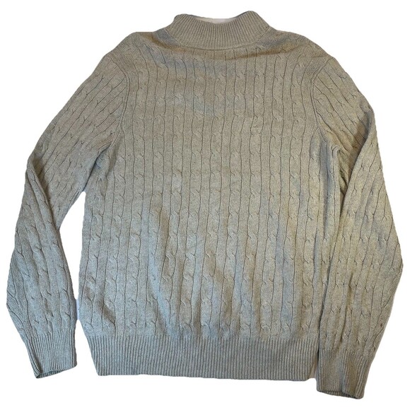 Polo Ralph Lauren Tussah Silk Sweater Men’s Large Ribbed Cableknit Tan Brown VTG - Picture 2 of 15